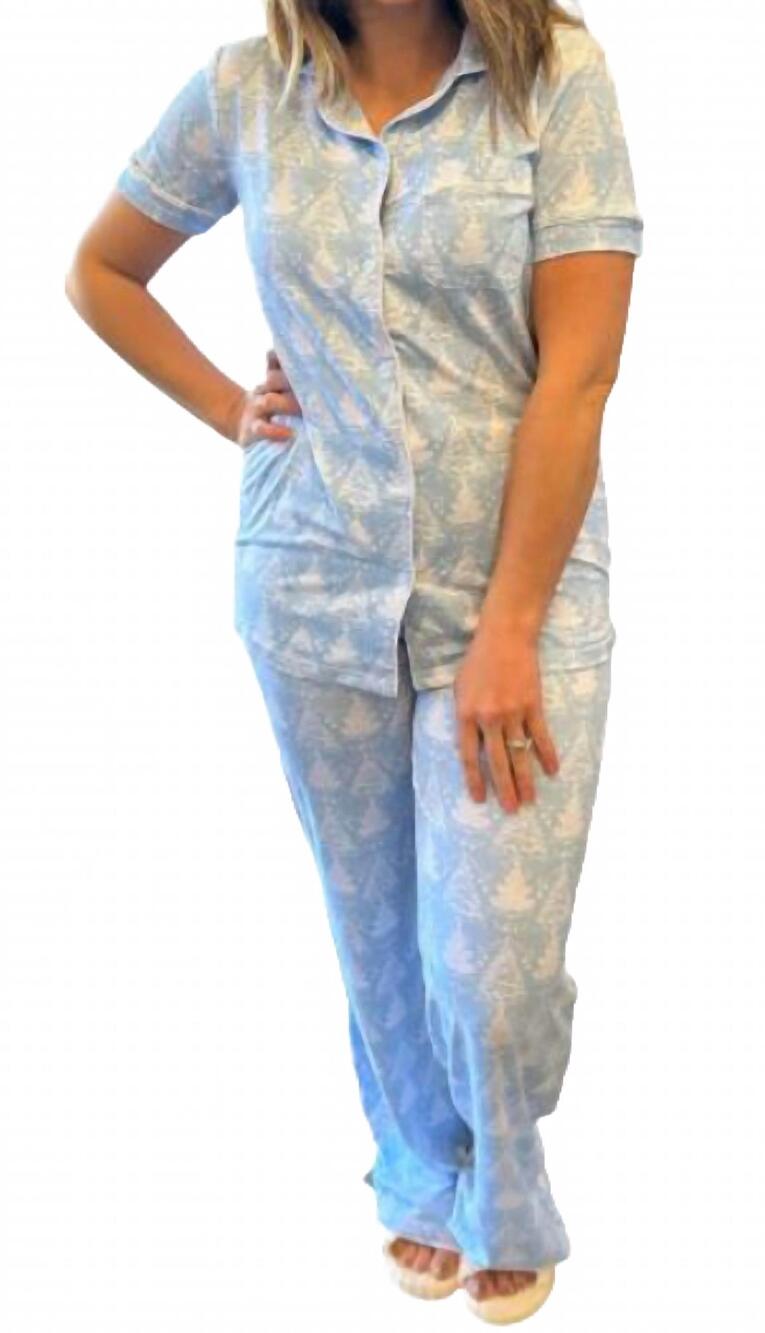 NEW THE ROYAL STANDARD mama and mini holiday winter dreams pajama set in blue